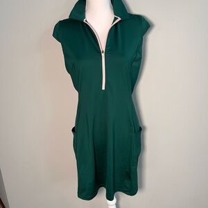 Walter Hagen Green Athletic Dress – Zipper Collar, Cap Sleeves & Side Pockets